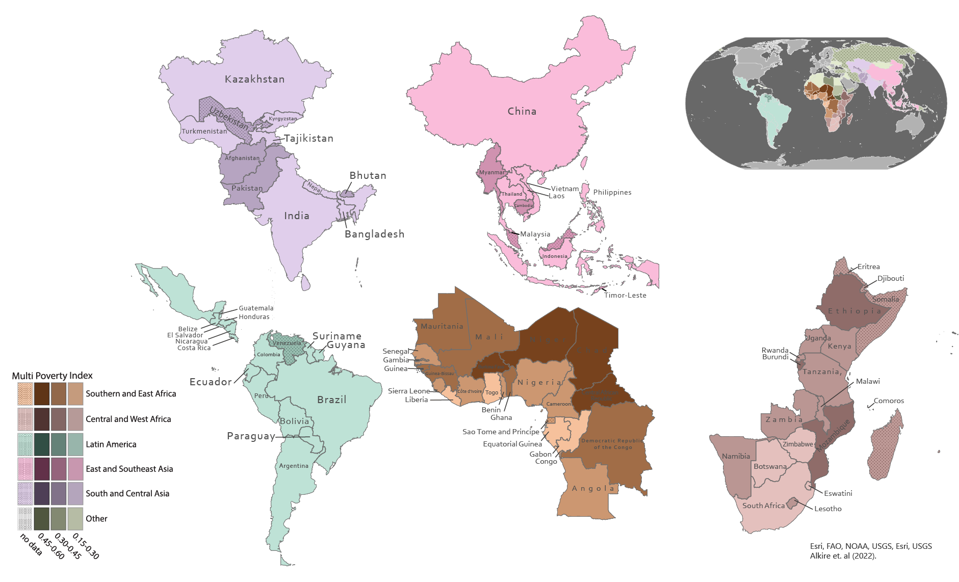 Character and Global Leadership Survey 2023 - Global distribution of low- and middle-income countries